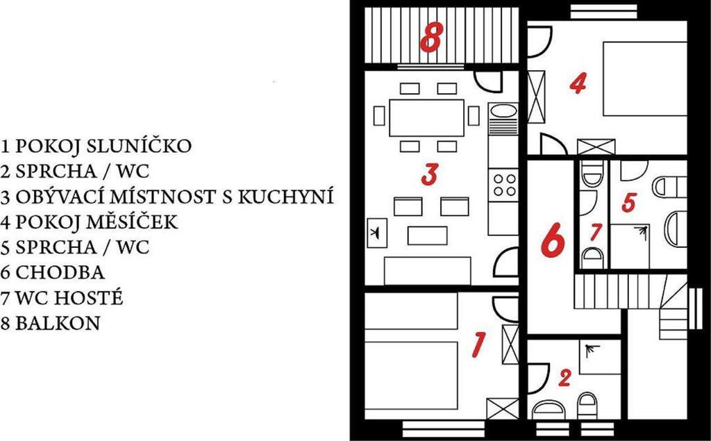 Apartment U Andela Dlouha Ves Ruang foto